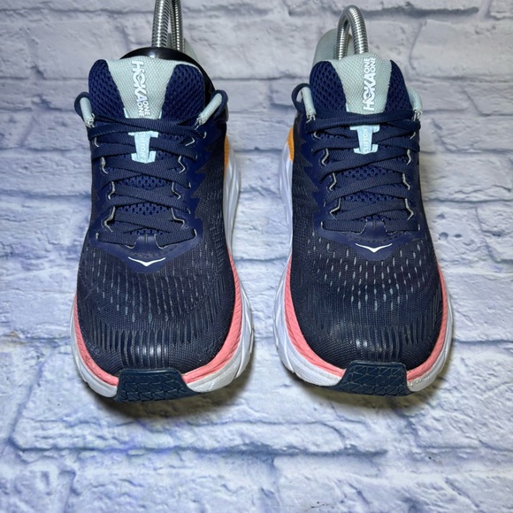 Hoka Clifton 7 Running Shoes Sneakers Womens Size 8 Blue Walking Running - Picture 6 of 16